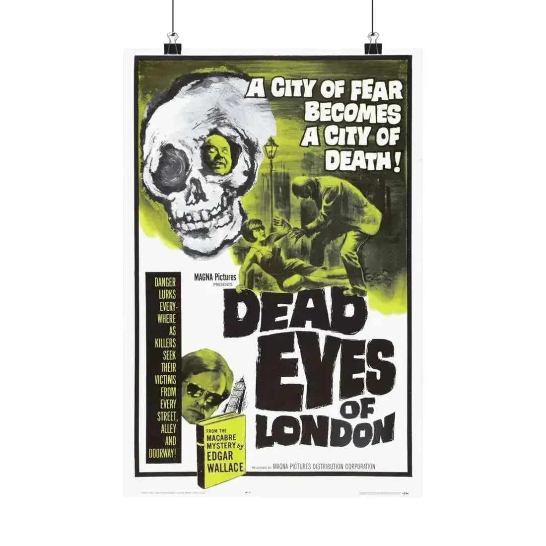 DEAD EYES OF LONDON 1961 - Paper Movie Poster 12″ x 18″ Matte - The Sticker Space