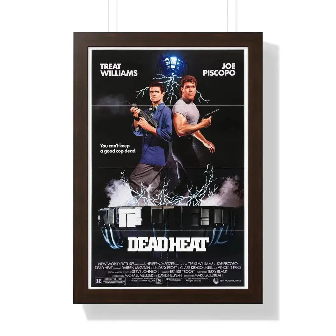 DEAD HEAT 1988 - Framed Movie Poster 16″ x 24″ Walnut - The Sticker Space