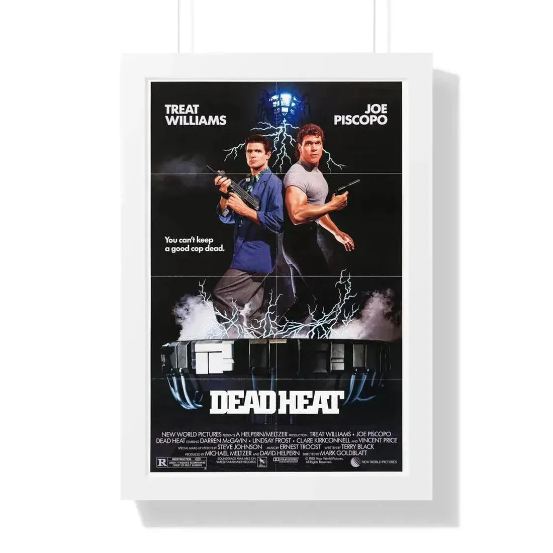 DEAD HEAT 1988 - Framed Movie Poster 16″ x 24″ White - The Sticker Space