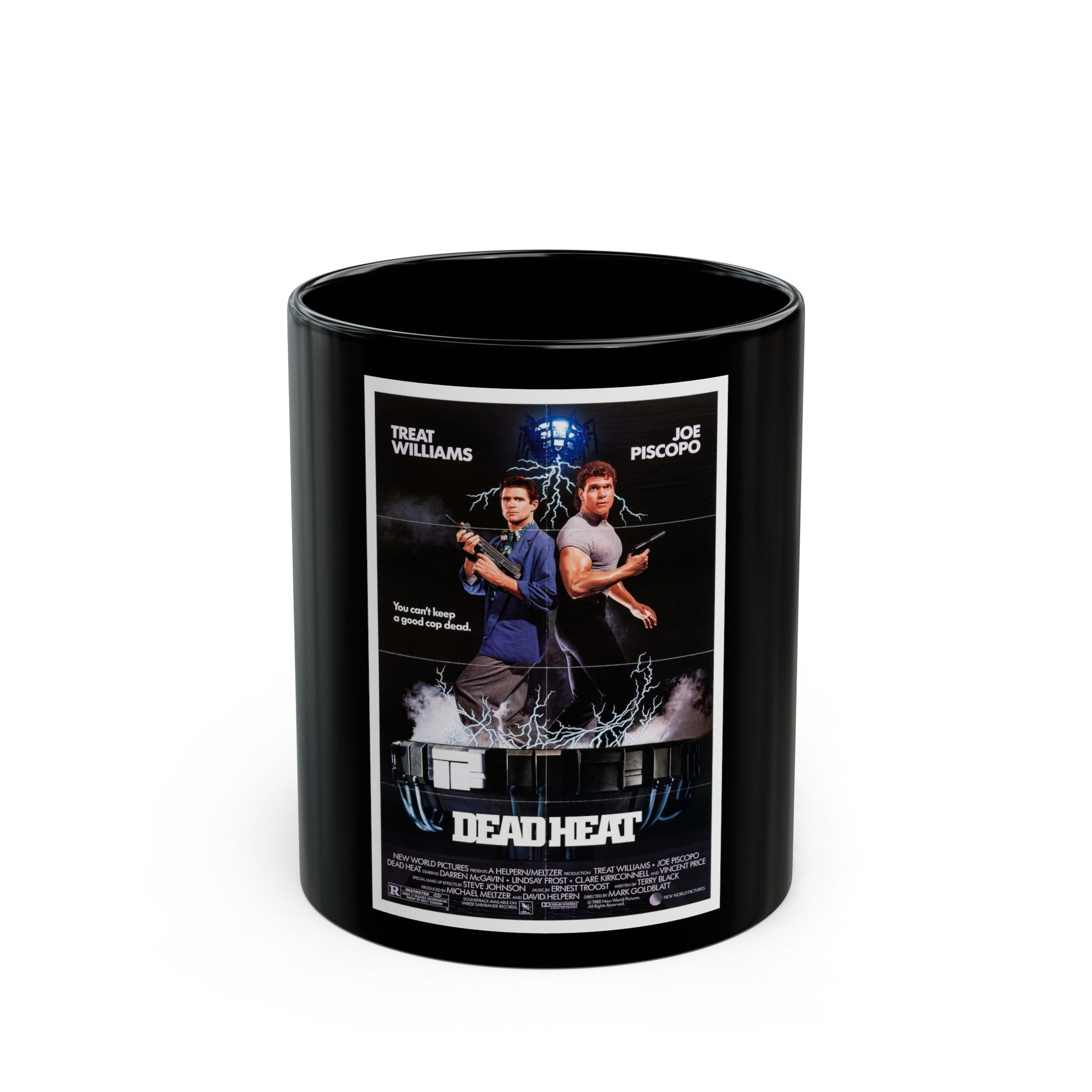 DEAD HEAT 1988 Movie Poster - Black Coffee Mug-11oz-The Sticker Space