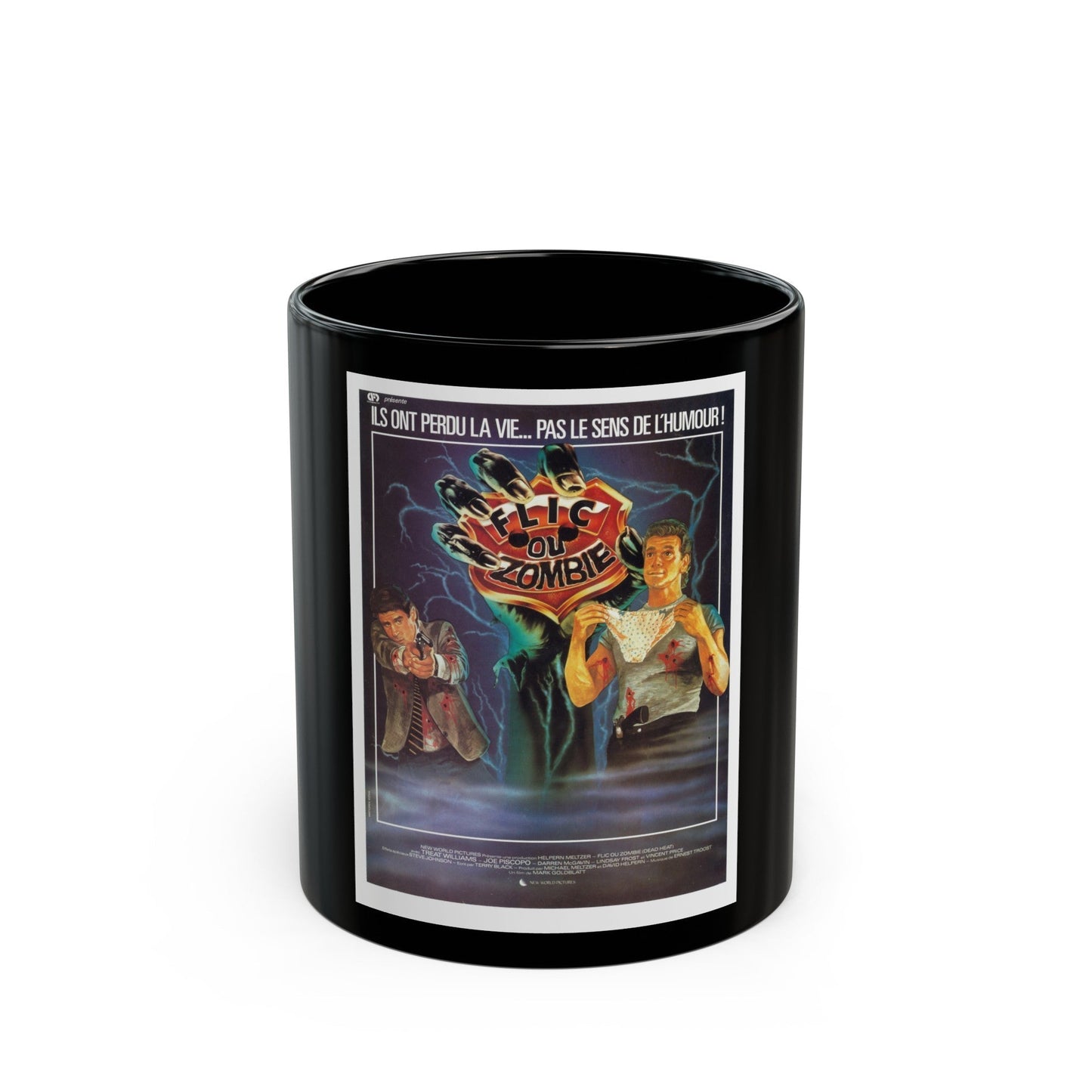 DEAD HEAT (FRENCH) 1988 Movie Poster - Black Coffee Mug-11oz-The Sticker Space