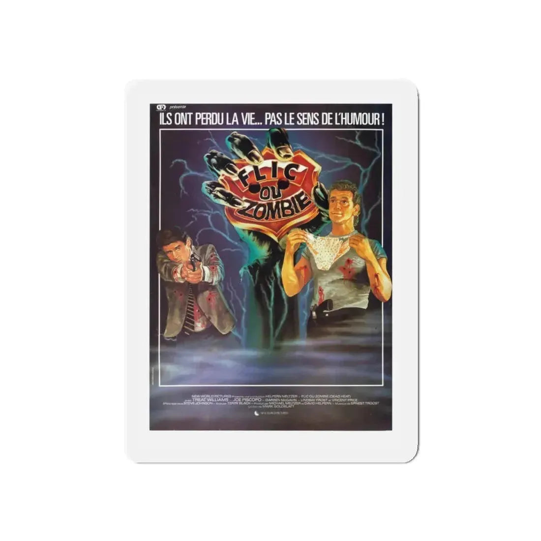 DEAD HEAT (FRENCH) 1988 Movie Poster - Refrigerator Magnet 5 Inch - The Sticker Space