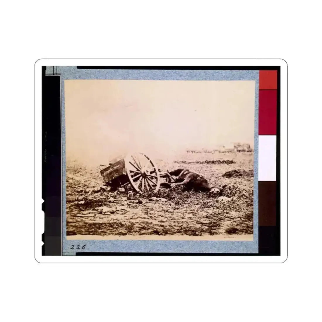Dead Horse on Battlefield, Gettysburg, Pennsylvania (U.S. Civil War) STICKER Vinyl Kiss-Cut Decal 3 Inch White - The Sticker Space