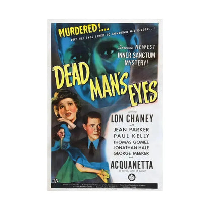 DEAD MAN'S EYES 1944 - Paper Movie Poster - The Sticker Space