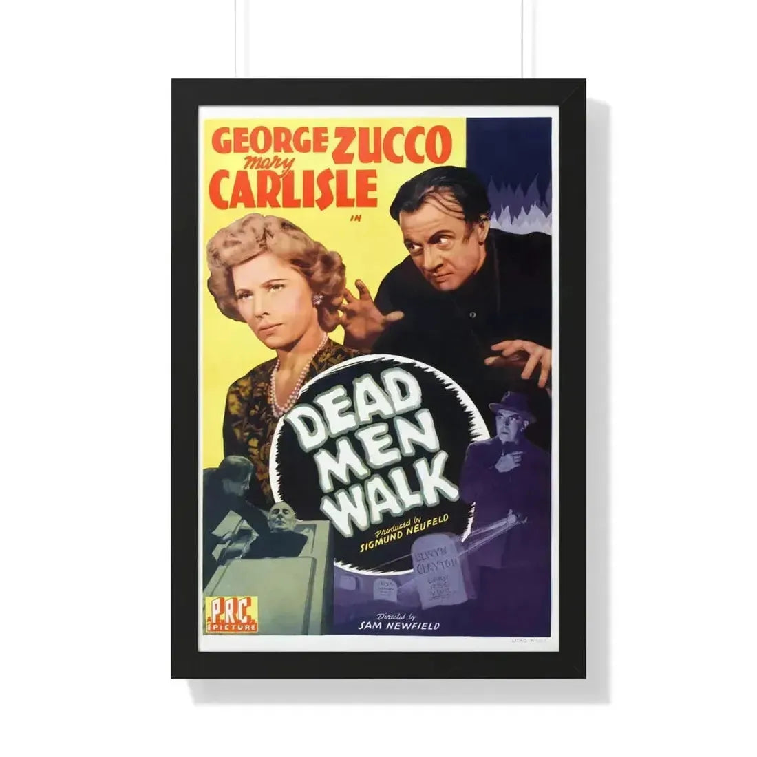 DEAD MAN WALK 1943 - Framed Movie Poster 20" x 30" Black - The Sticker Space