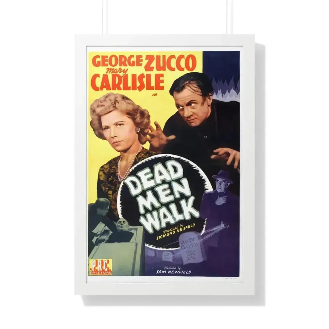 DEAD MAN WALK 1943 - Framed Movie Poster 20" x 30" White - The Sticker Space
