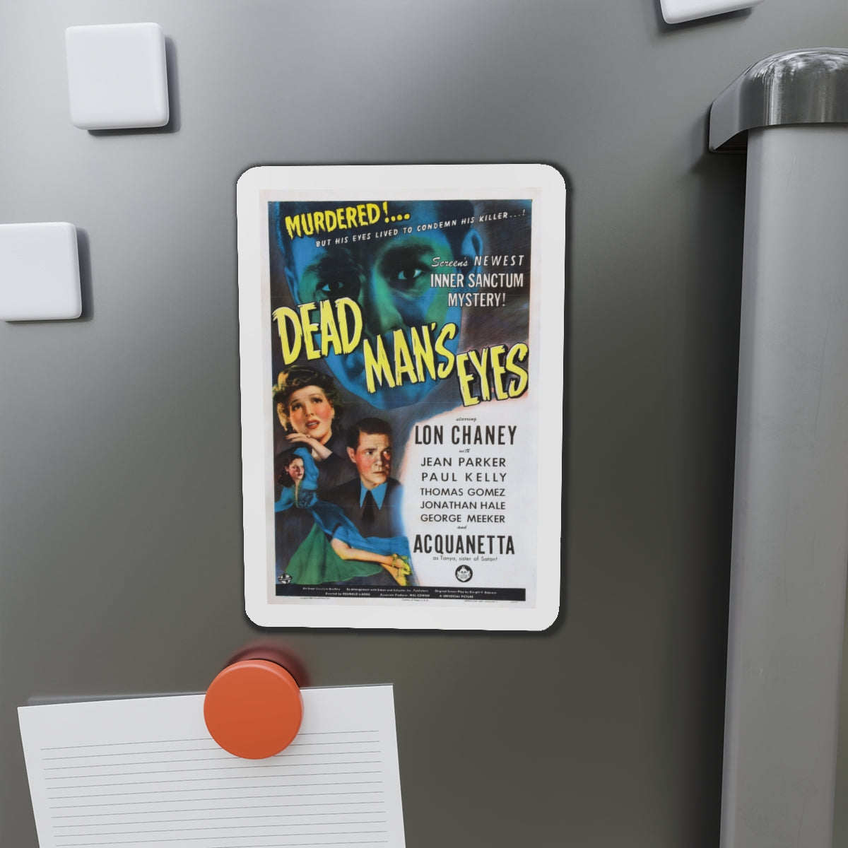 DEAD MAN'S EYES 1944 Movie Poster - Die-Cut Magnet-The Sticker Space