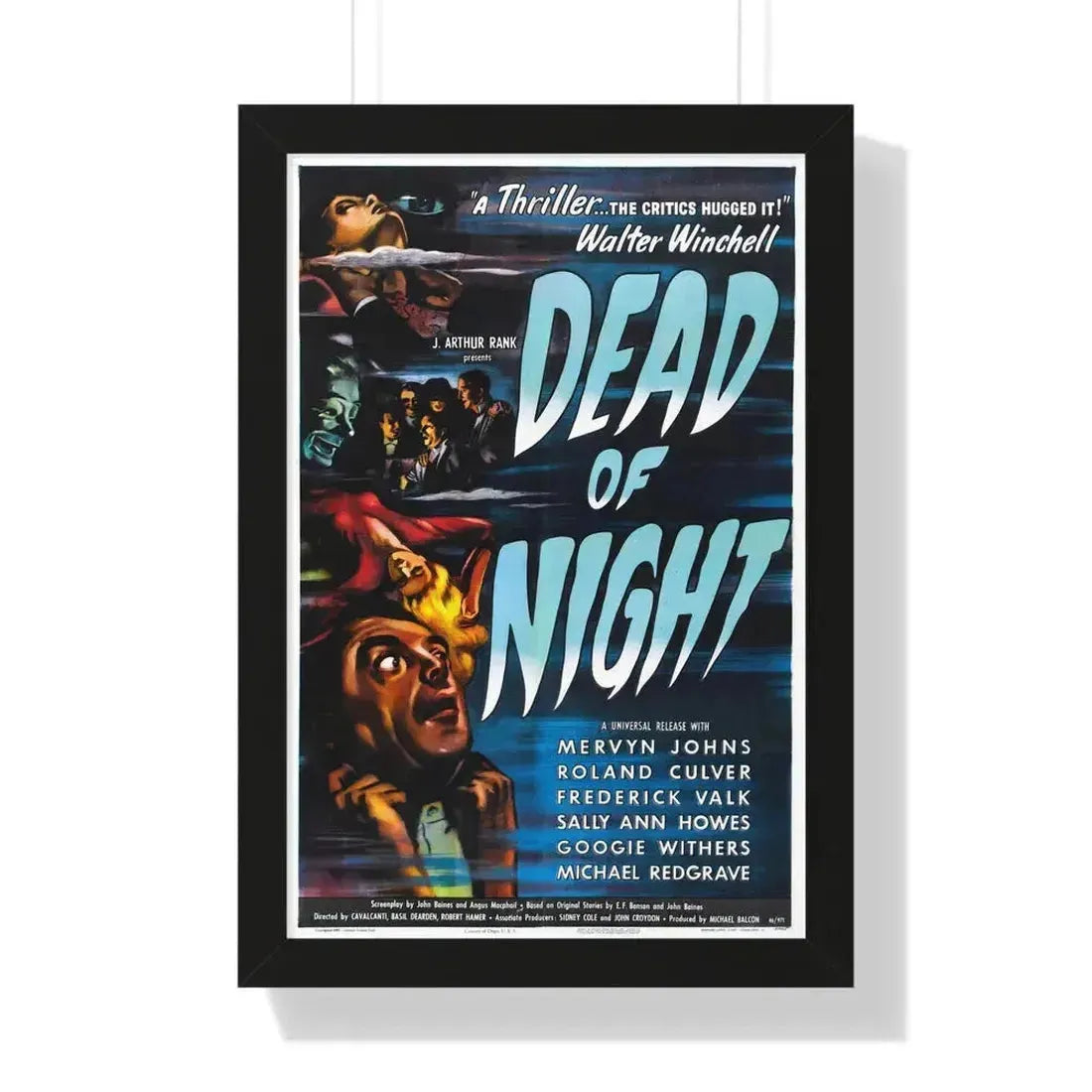 DEAD OF NIGHT 1945 - Framed Movie Poster 16″ x 24″ Black - The Sticker Space