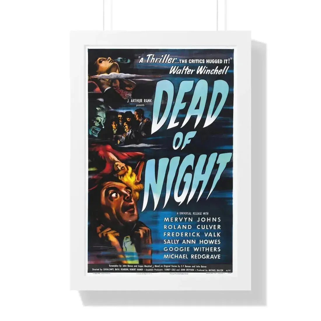 DEAD OF NIGHT 1945 - Framed Movie Poster 16″ x 24″ White - The Sticker Space