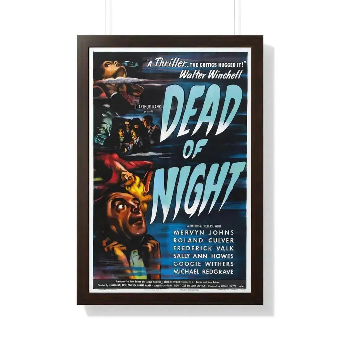 DEAD OF NIGHT 1945 - Framed Movie Poster 20" x 30" Walnut - The Sticker Space