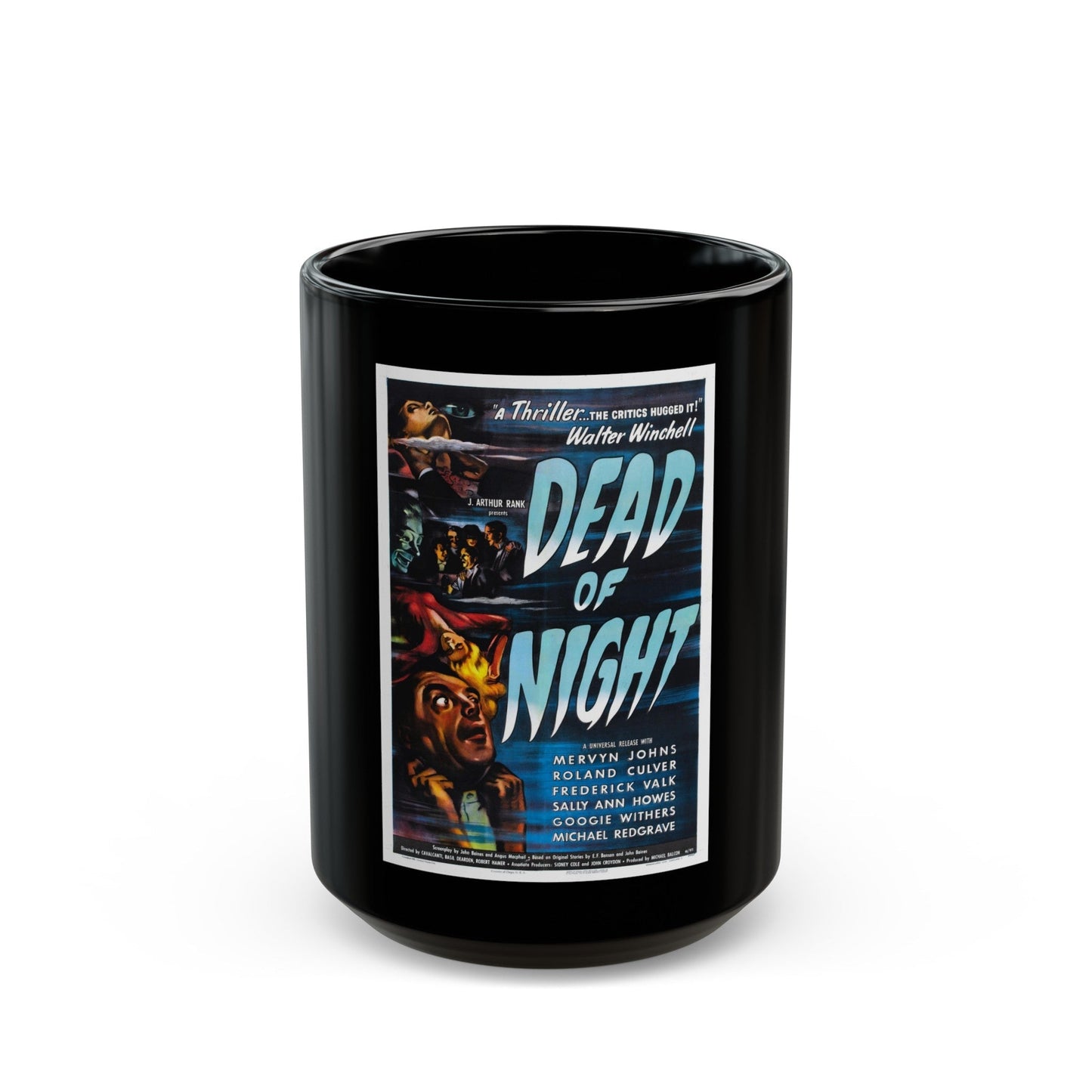 DEAD OF NIGHT 1945 Movie Poster - Black Coffee Mug-15oz-The Sticker Space