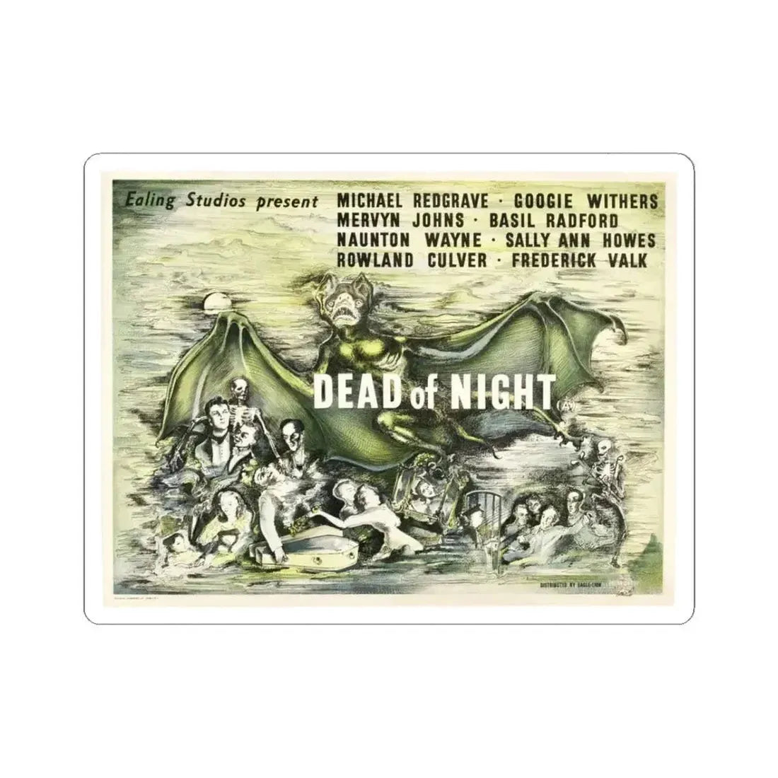DEAD OF NIGHT (2) 1945 Movie Poster - STICKER Vinyl Kiss-Cut Decal 3 Inch White - The Sticker Space