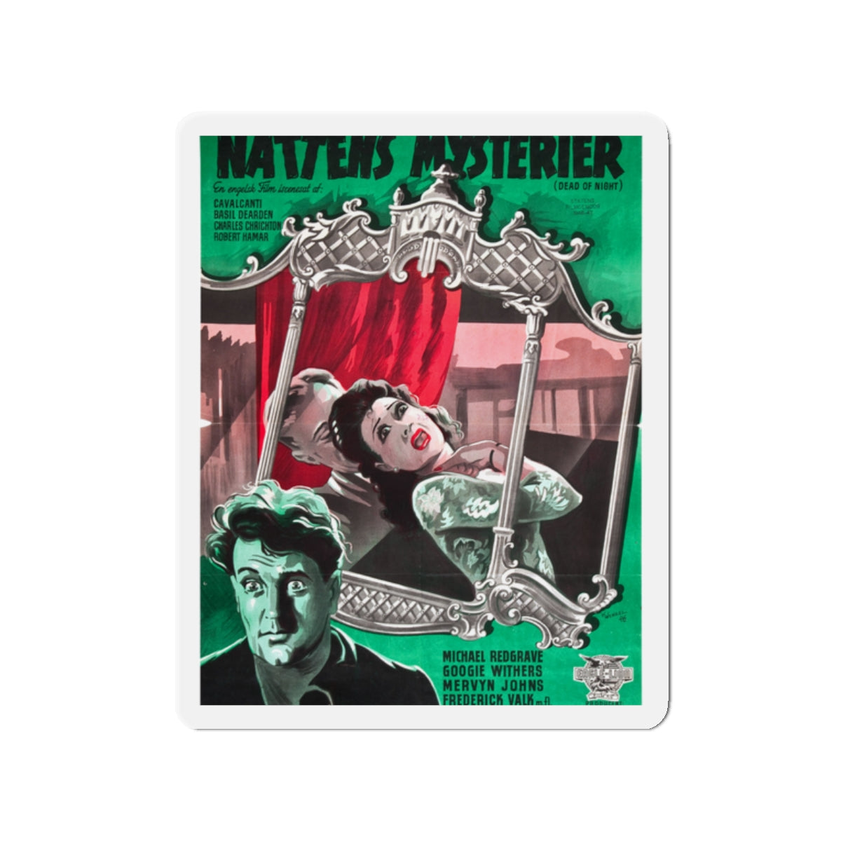 DEAD OF NIGHT (3) 1945 Movie Poster - Die-Cut Magnet-2" x 2"-The Sticker Space