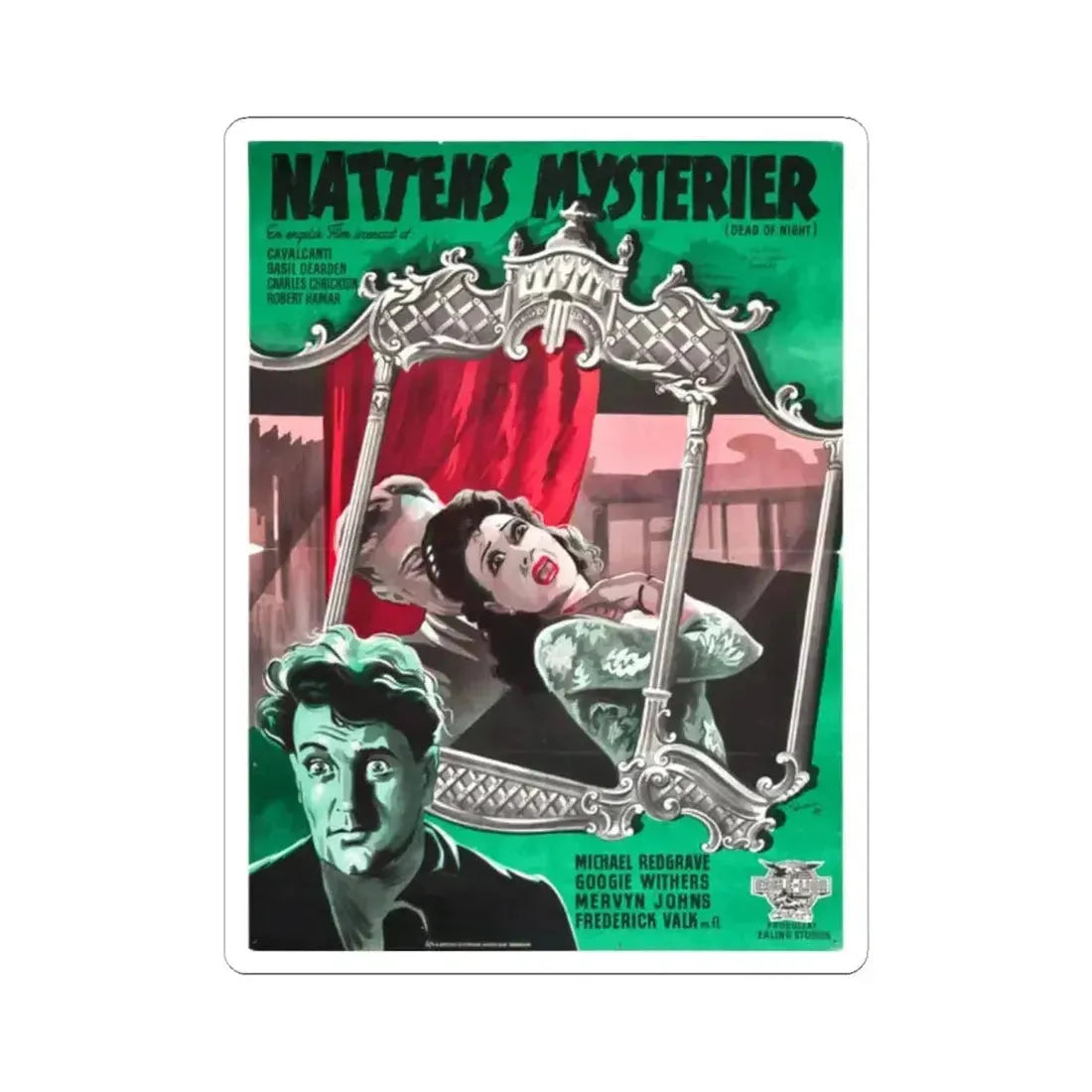 DEAD OF NIGHT (3) 1945 Movie Poster - STICKER Vinyl Kiss-Cut Decal 2 Inch White - The Sticker Space