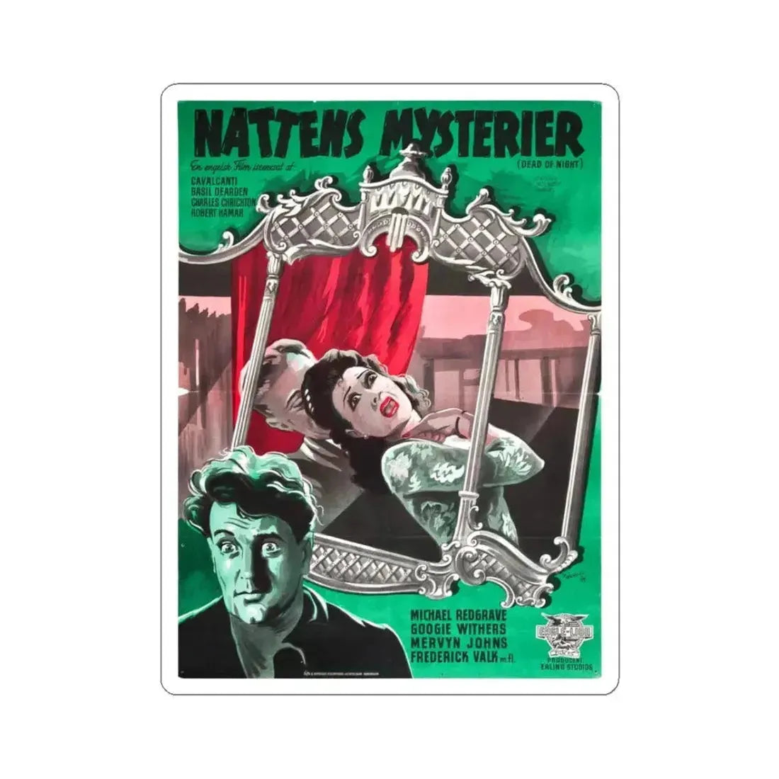 DEAD OF NIGHT (3) 1945 Movie Poster - STICKER Vinyl Kiss-Cut Decal 3 Inch White - The Sticker Space