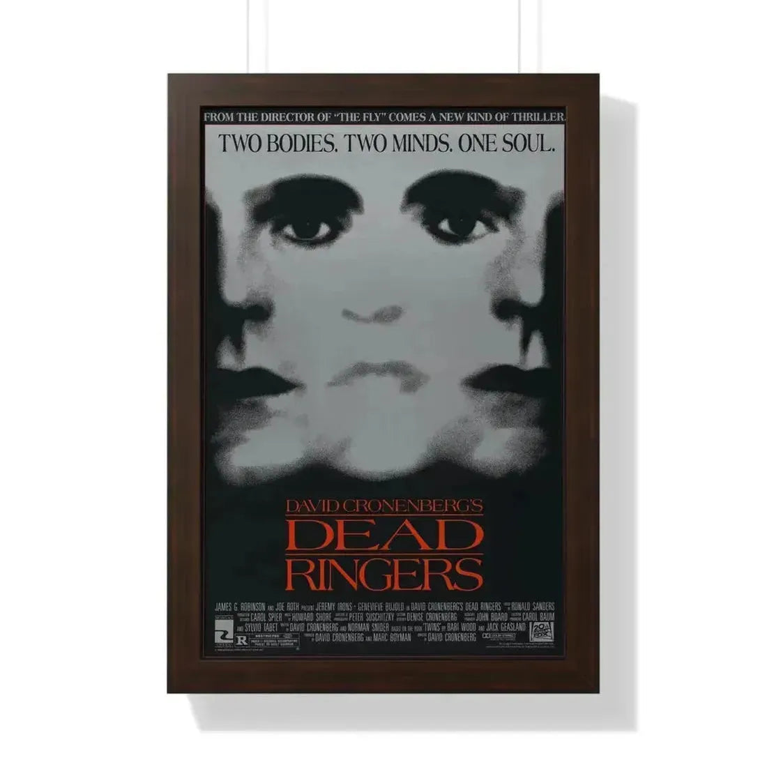 DEAD RINGERS 1988 - Framed Movie Poster 16″ x 24″ Walnut - The Sticker Space