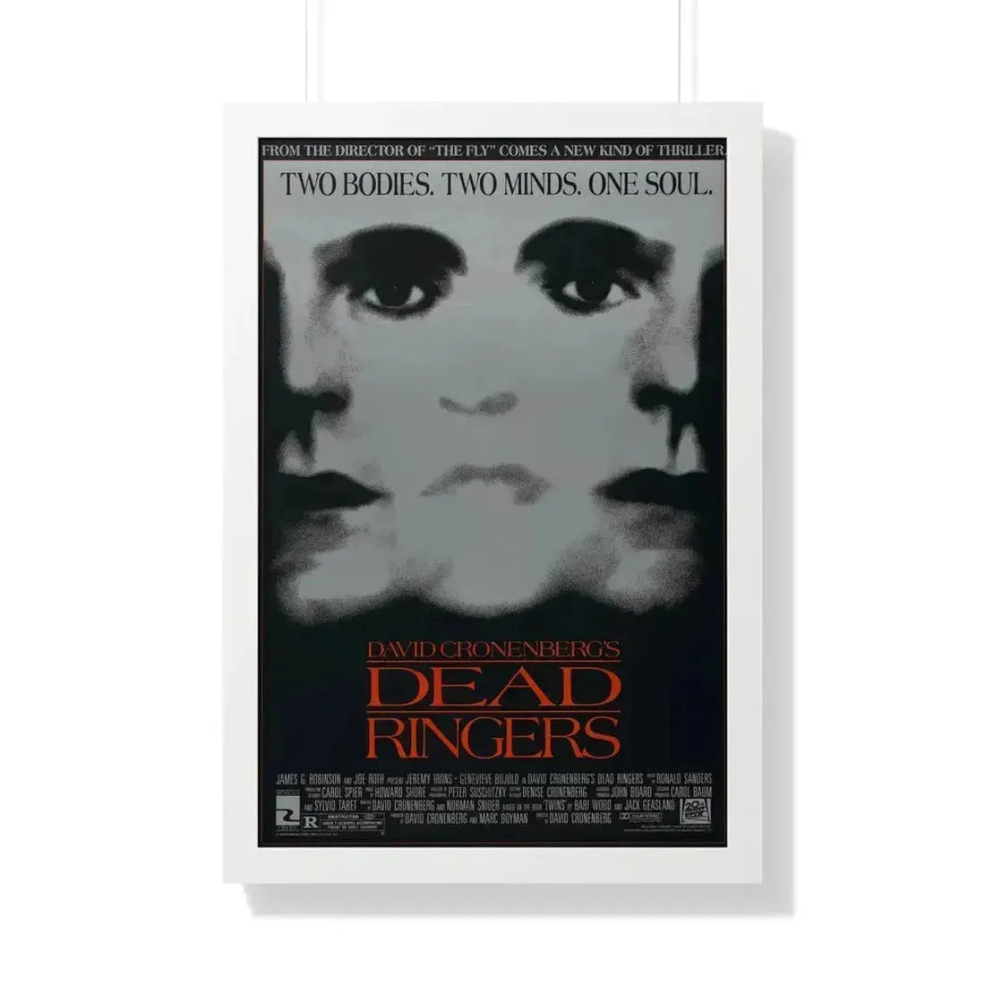 DEAD RINGERS 1988 - Framed Movie Poster 20" x 30" White - The Sticker Space