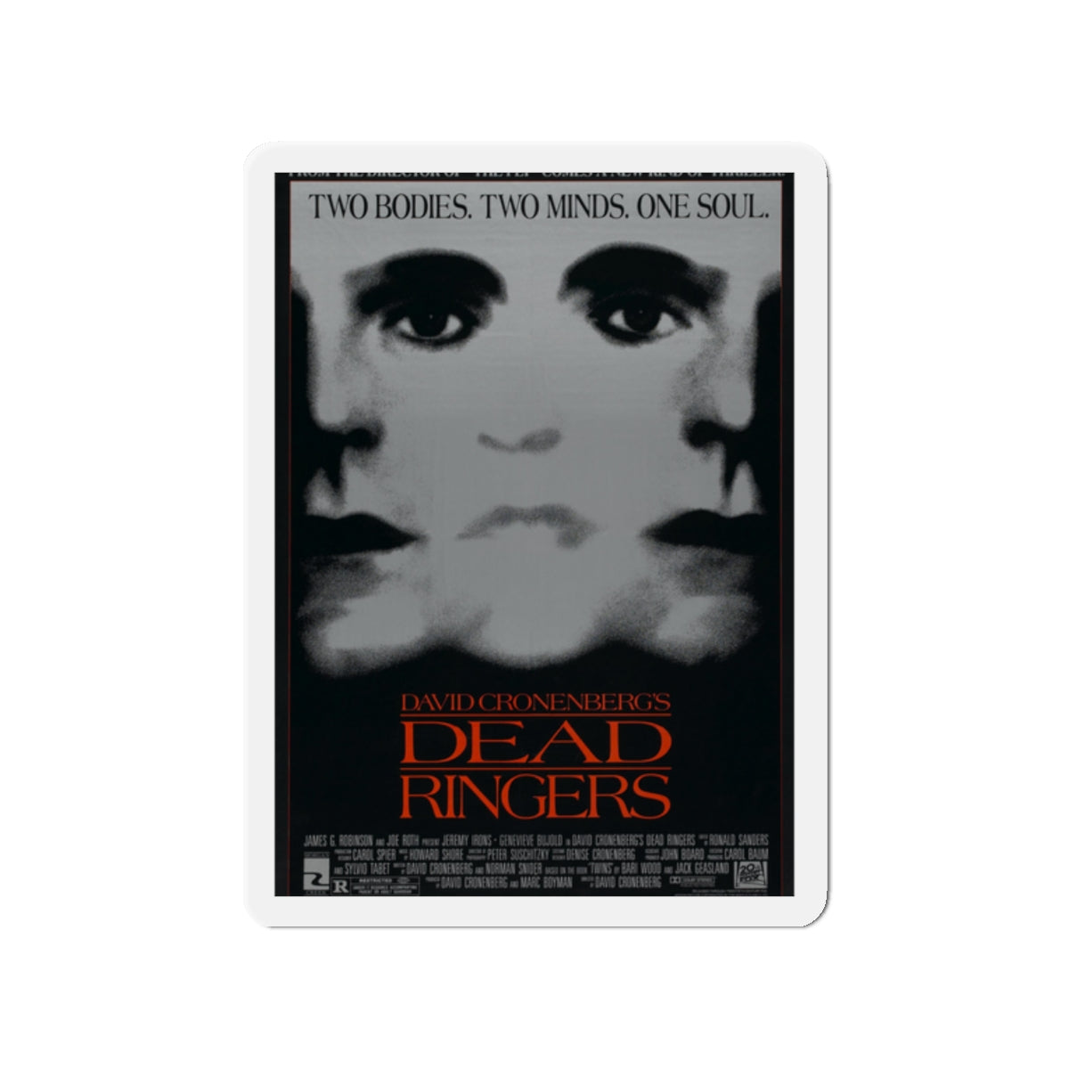 DEAD RINGERS 1988 Movie Poster - Die-Cut Magnet-2" x 2"-The Sticker Space