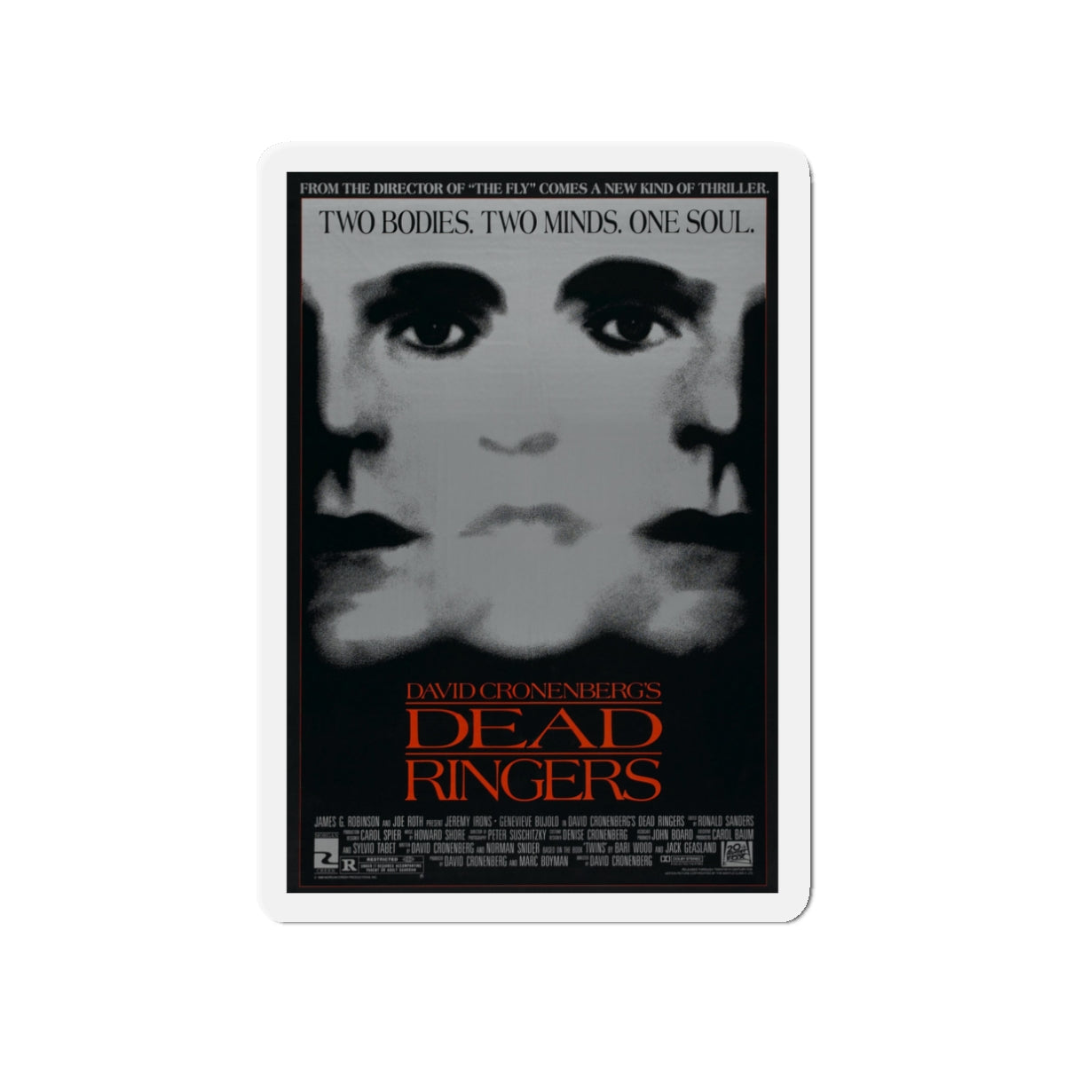 DEAD RINGERS 1988 Movie Poster - Die-Cut Magnet-3" x 3"-The Sticker Space