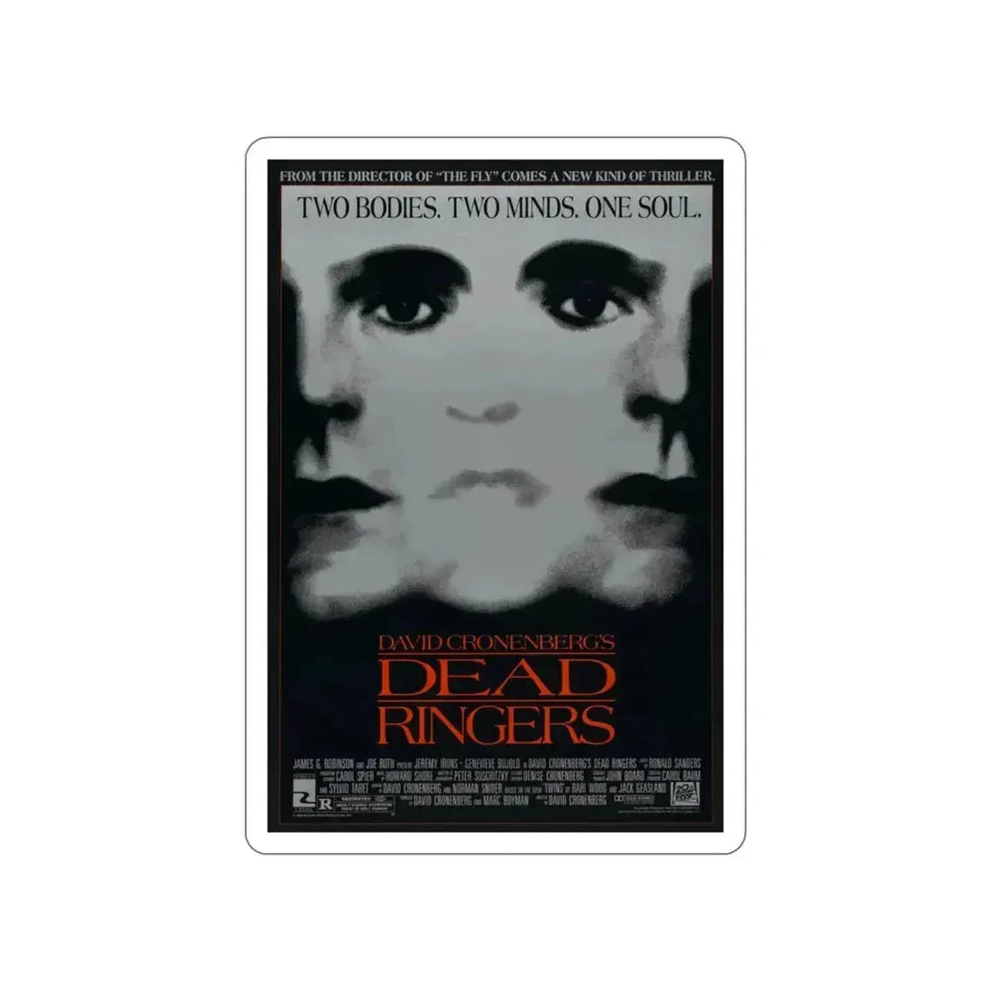 DEAD RINGERS 1988 Movie Poster STICKER Vinyl Die-Cut Decal 3 Inch - The Sticker Space
