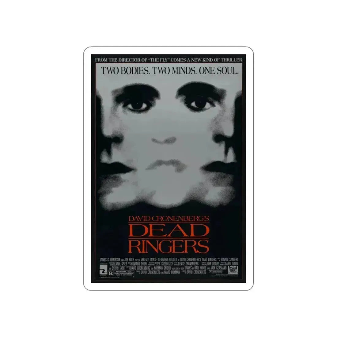 DEAD RINGERS 1988 Movie Poster STICKER Vinyl Die-Cut Decal 4 Inch - The Sticker Space