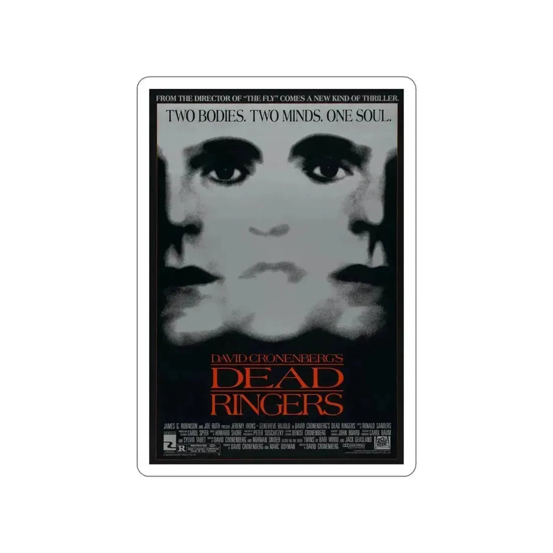 DEAD RINGERS 1988 Movie Poster STICKER Vinyl Die-Cut Decal 5 Inch - The Sticker Space