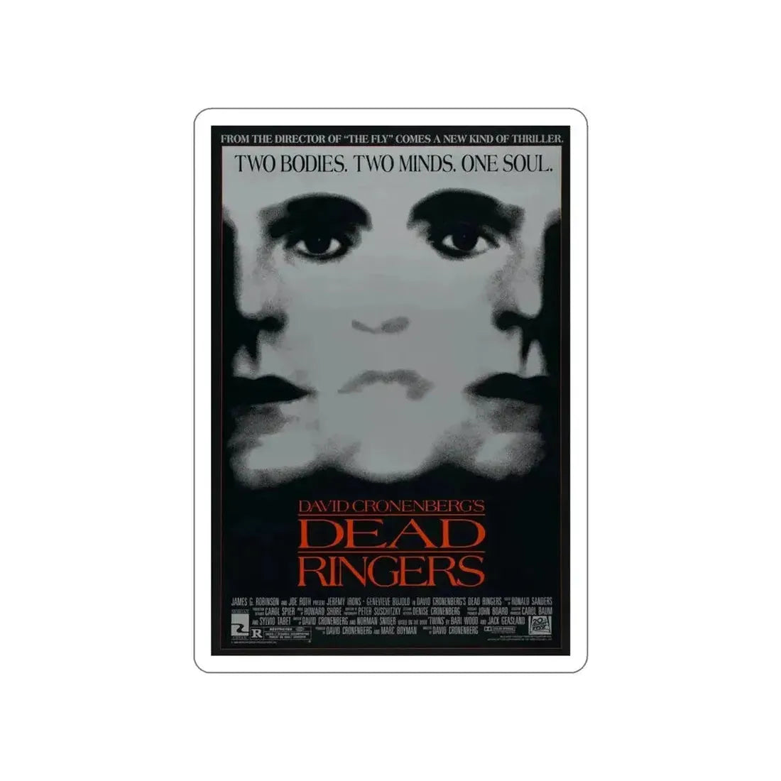 DEAD RINGERS 1988 Movie Poster STICKER Vinyl Die-Cut Decal - The Sticker Space