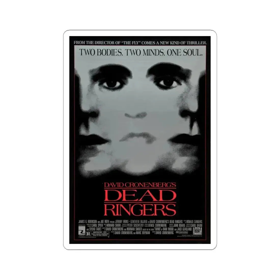 Dead Ringers 1988 Movie Poster - STICKER Vinyl Kiss-Cut Decal 6 Inch White - The Sticker Space