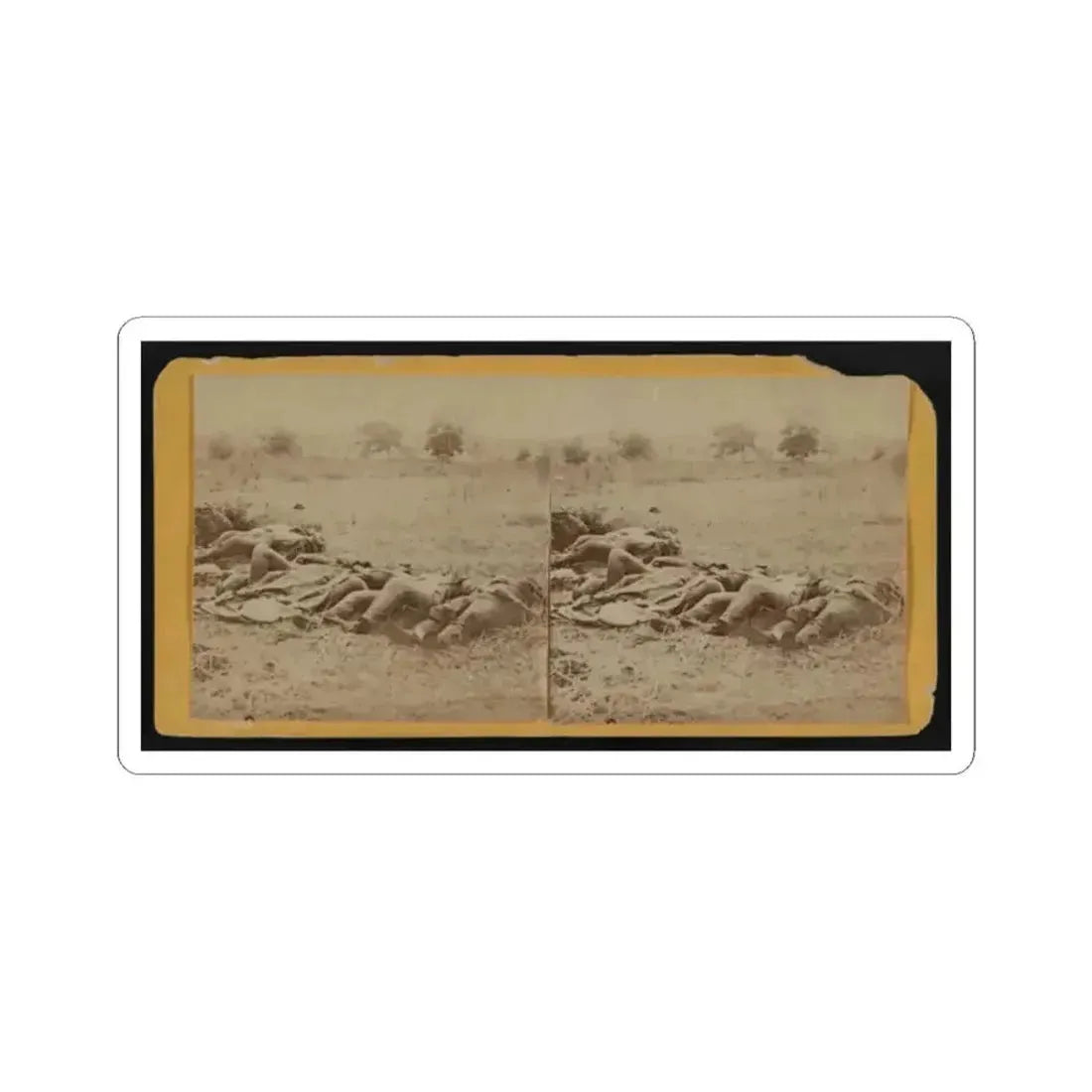 Dead Soldiers Lying Side by Side in a Field (U.S. Civil War) STICKER Vinyl Kiss-Cut Decal 2 Inch White - The Sticker Space
