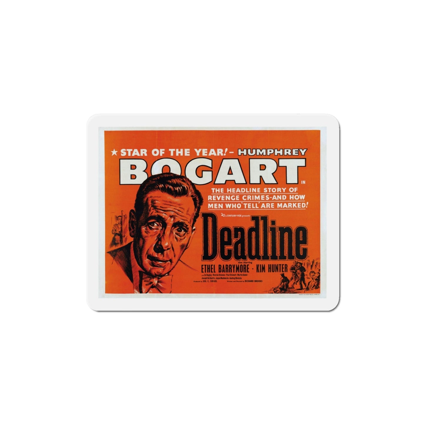 Deadline USA 1952 Movie Poster Die-Cut Magnet-5 Inch-The Sticker Space