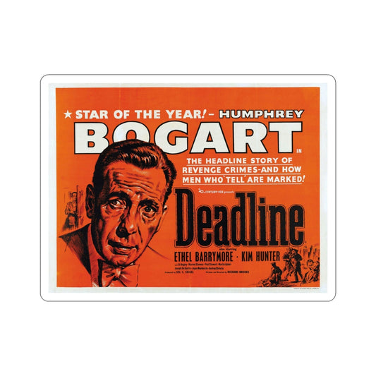 Deadline USA 1952 Movie Poster STICKER Vinyl Die-Cut Decal-6 Inch-The Sticker Space