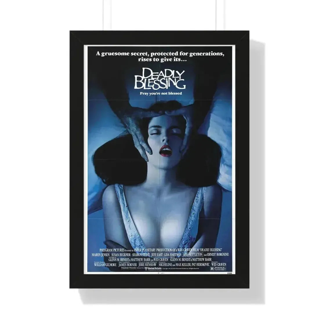 DEADLY BLESSING 1981 - Framed Movie Poster 16″ x 24″ Black - The Sticker Space