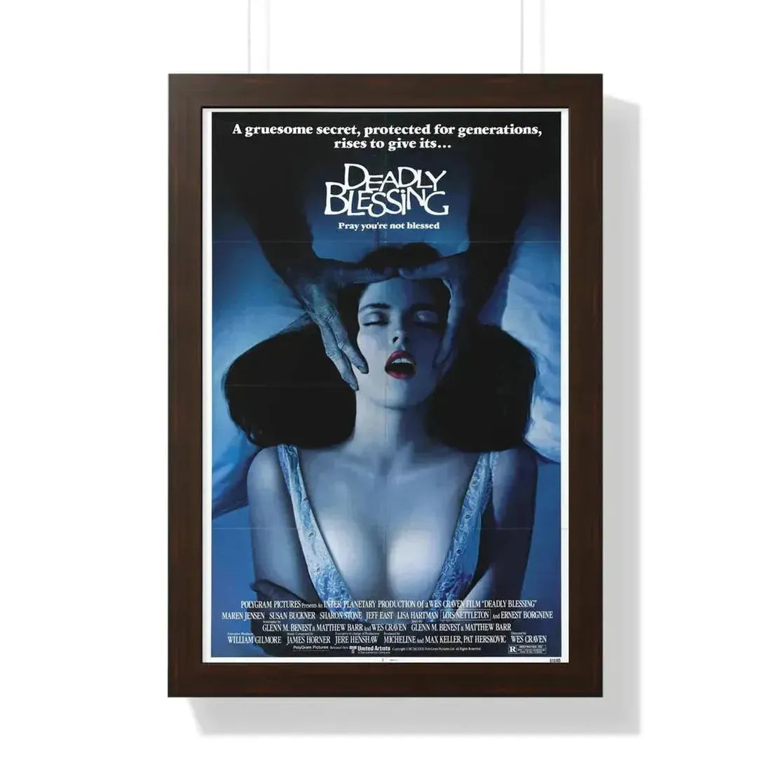 DEADLY BLESSING 1981 - Framed Movie Poster 16″ x 24″ Walnut - The Sticker Space