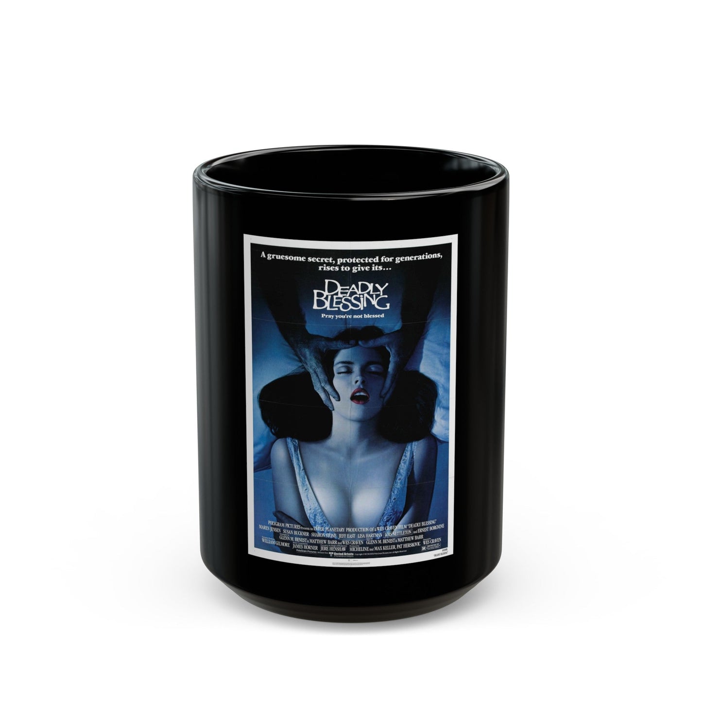 DEADLY BLESSING 1981 Movie Poster - Black Coffee Mug-15oz-The Sticker Space