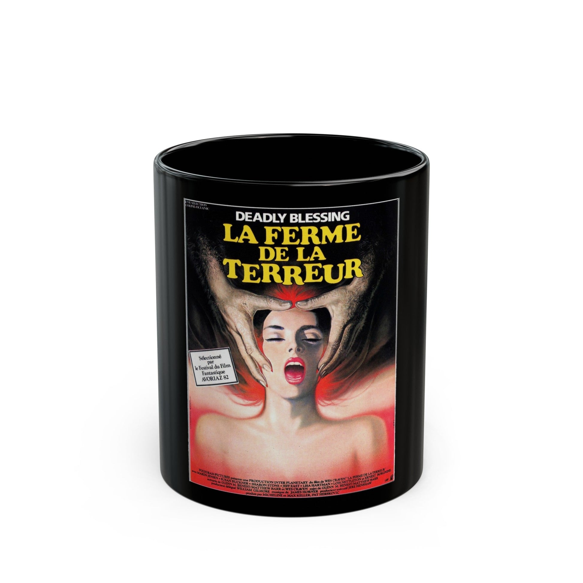 DEADLY BLESSING (FRENCH) 1981 Movie Poster - Black Coffee Mug-11oz-The Sticker Space