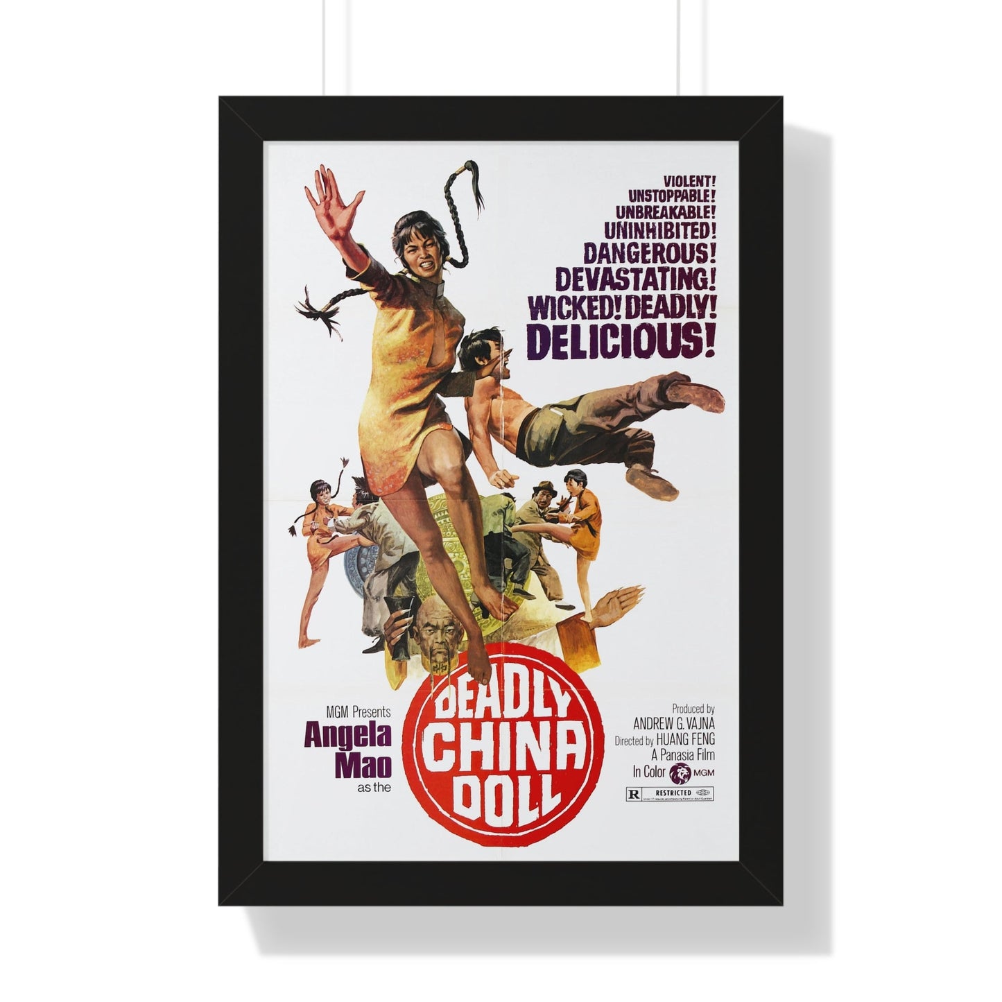 DEADLY CHINA DOLL 1972 - Framed Movie Poster-16″ x 24″-The Sticker Space