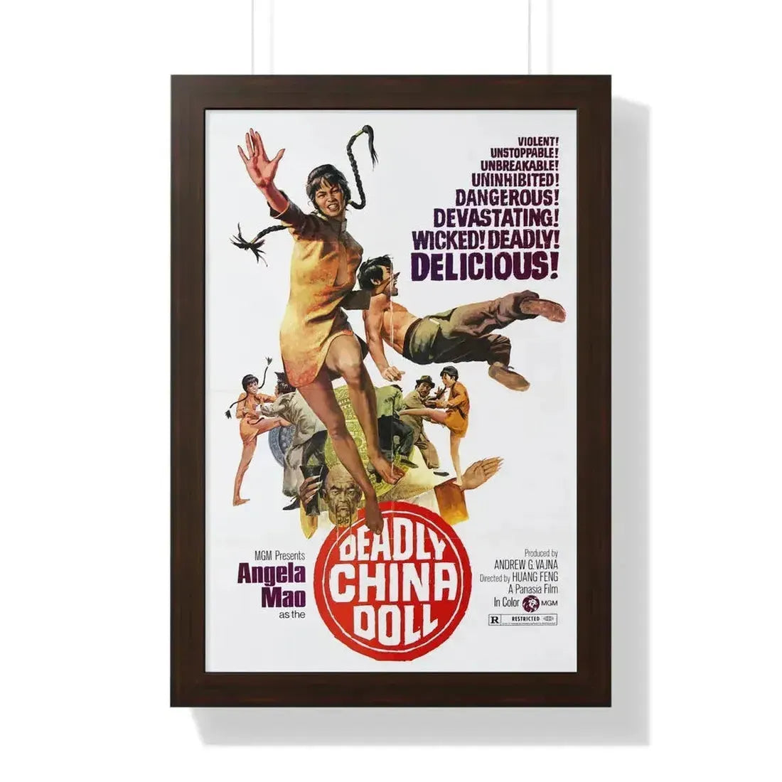 DEADLY CHINA DOLL 1972 - Framed Movie Poster 16″ x 24″ Walnut - The Sticker Space