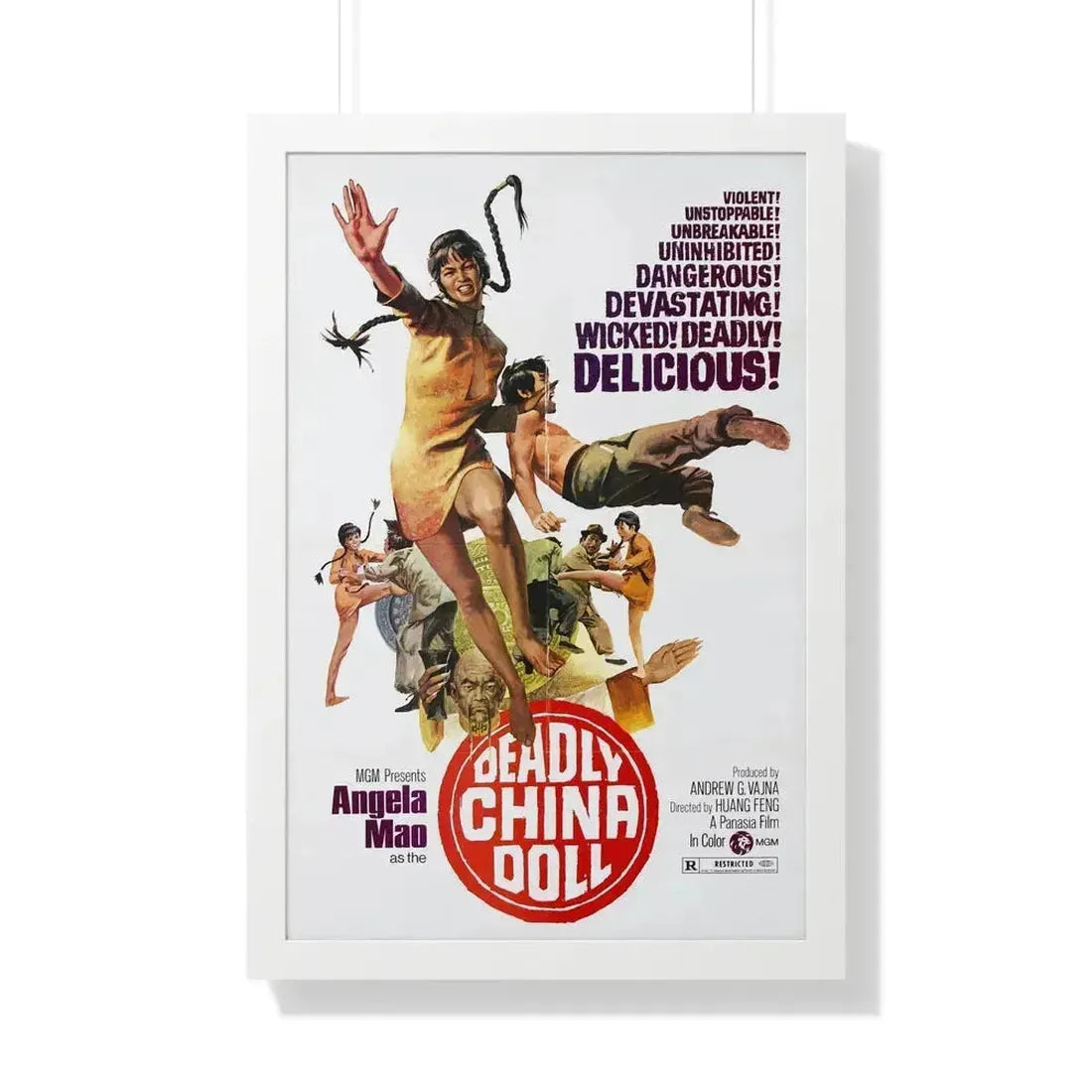 DEADLY CHINA DOLL 1972 - Framed Movie Poster 20" x 30" White - The Sticker Space