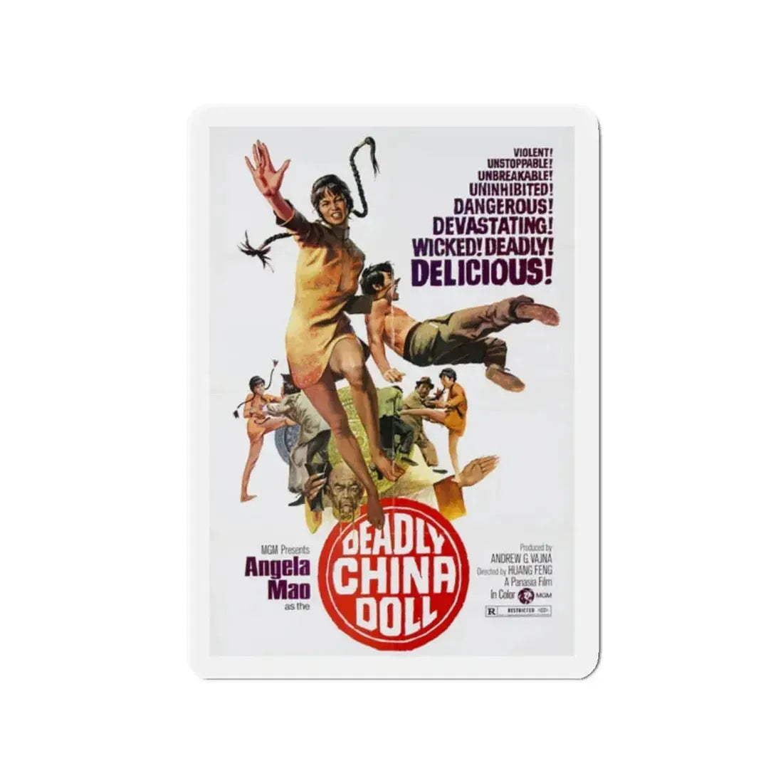 DEADLY CHINA DOLL 1972 Movie Poster - Refrigerator Magnet 2 Inch - The Sticker Space