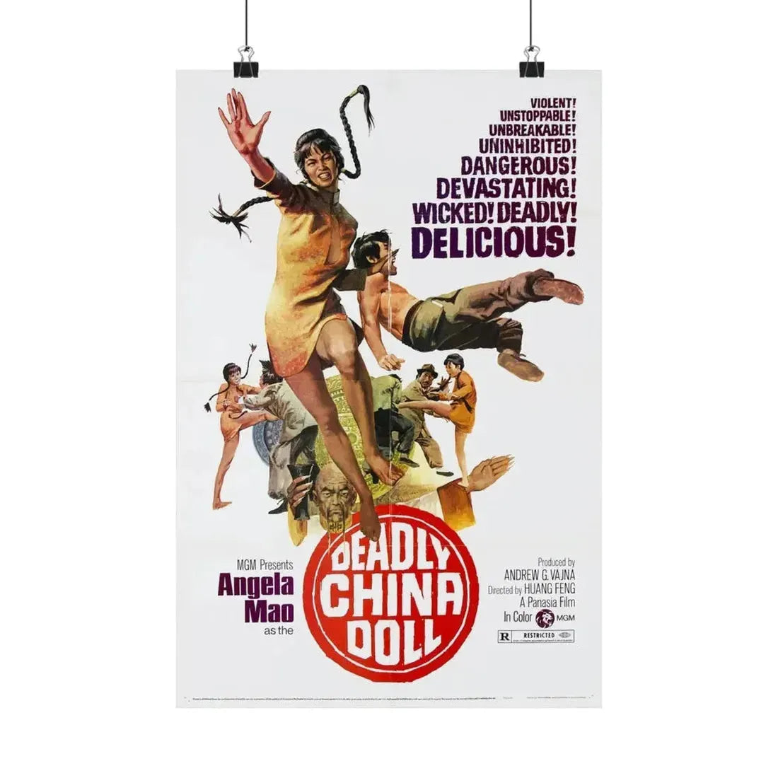 DEADLY CHINA DOLL 1972 - Paper Movie Poster - The Sticker Space