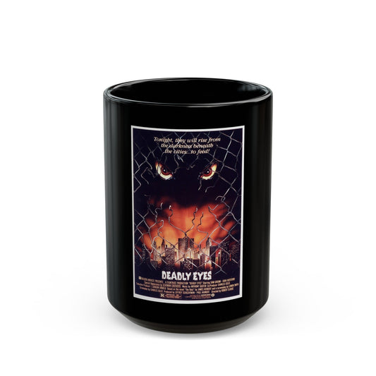 DEADLY EYES 1982 Movie Poster - Black Coffee Mug-15oz-The Sticker Space