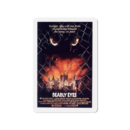 DEADLY EYES 1982 Movie Poster - Refrigerator Magnet 3 Inch - The Sticker Space