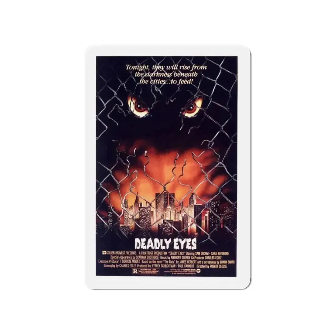 DEADLY EYES 1982 Movie Poster - Refrigerator Magnet - The Sticker Space