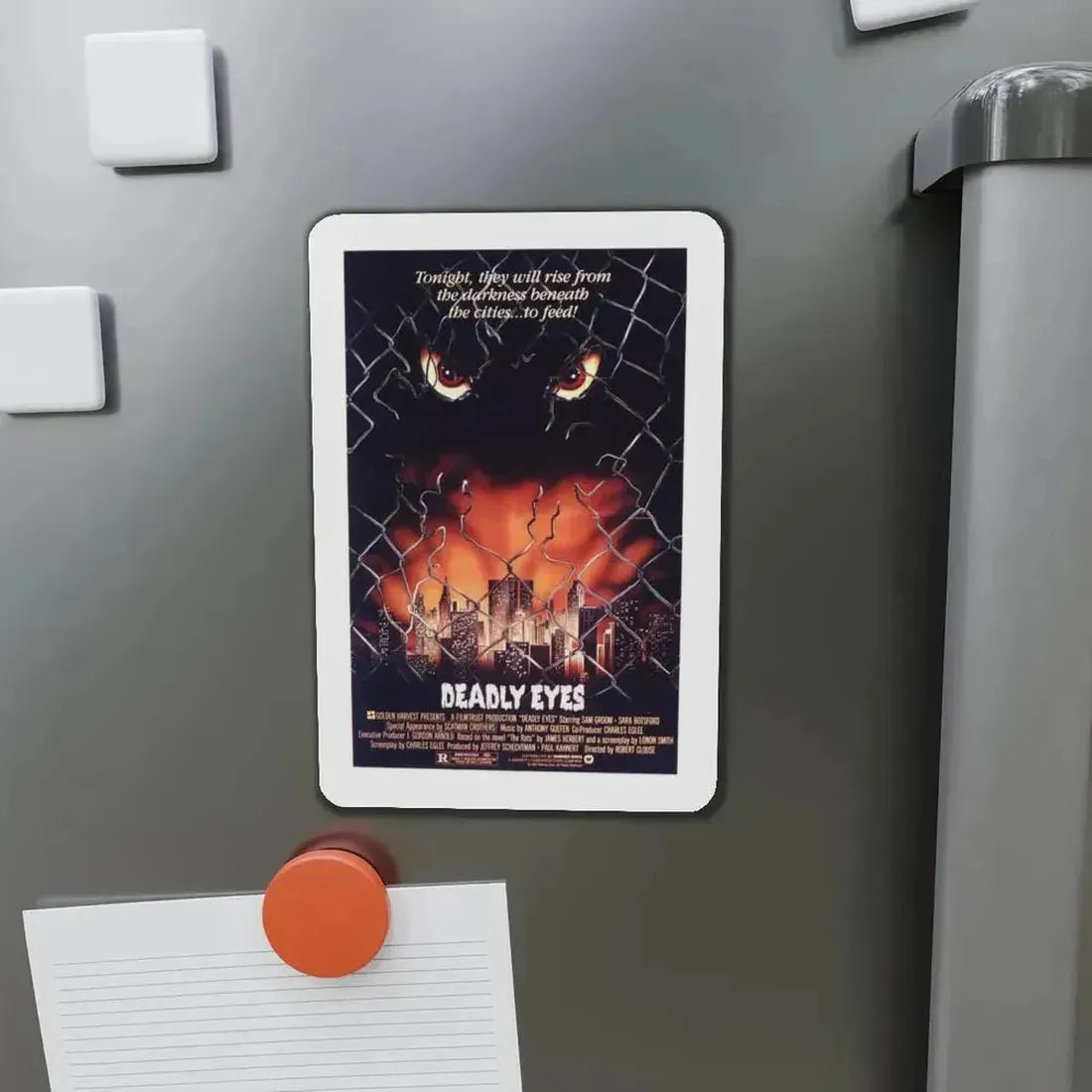 DEADLY EYES 1982 Movie Poster - Refrigerator Magnet - The Sticker Space
