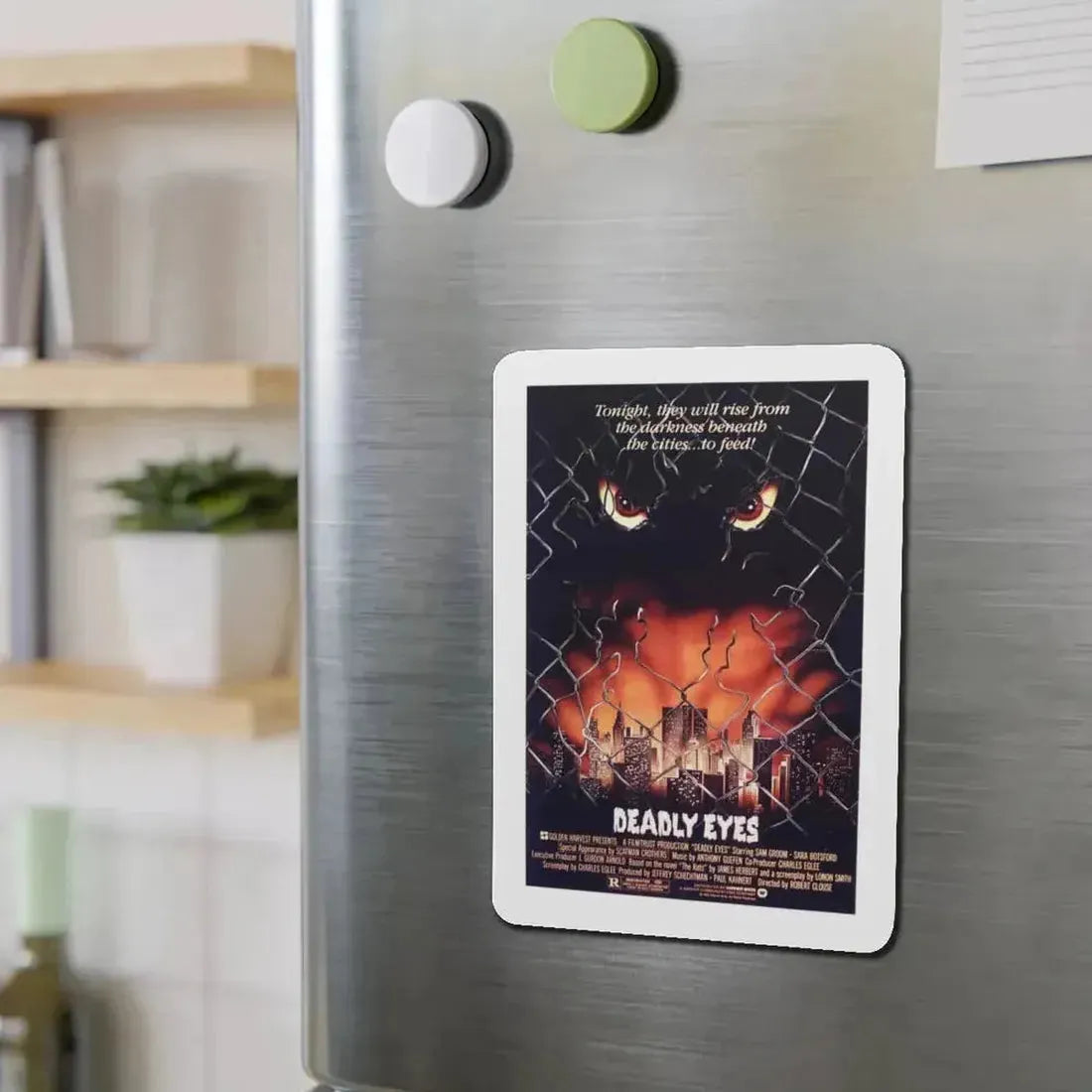 DEADLY EYES 1982 Movie Poster - Refrigerator Magnet - The Sticker Space