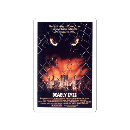 DEADLY EYES 1982 Movie Poster STICKER Vinyl Die-Cut Decal-2 Inch-The Sticker Space