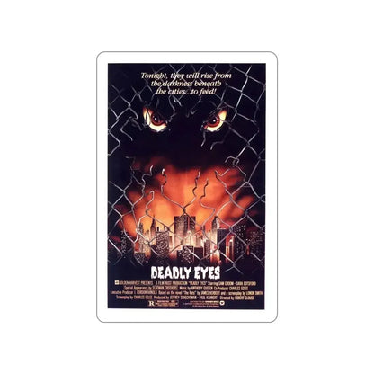 DEADLY EYES 1982 Movie Poster STICKER Vinyl Die-Cut Decal - The Sticker Space