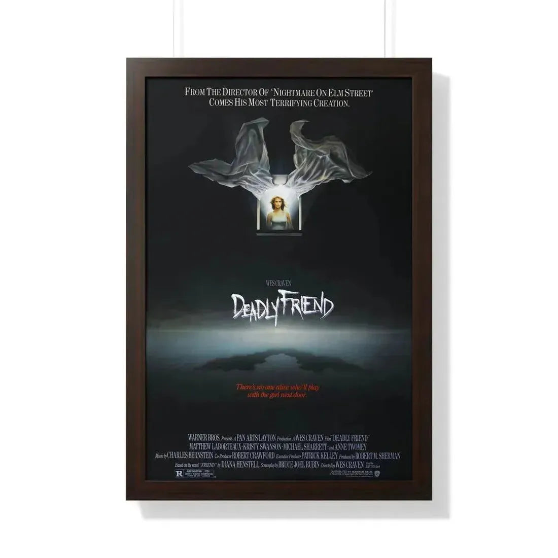 DEADLY FRIEND 1986 - Framed Movie Poster 20" x 30" Walnut - The Sticker Space