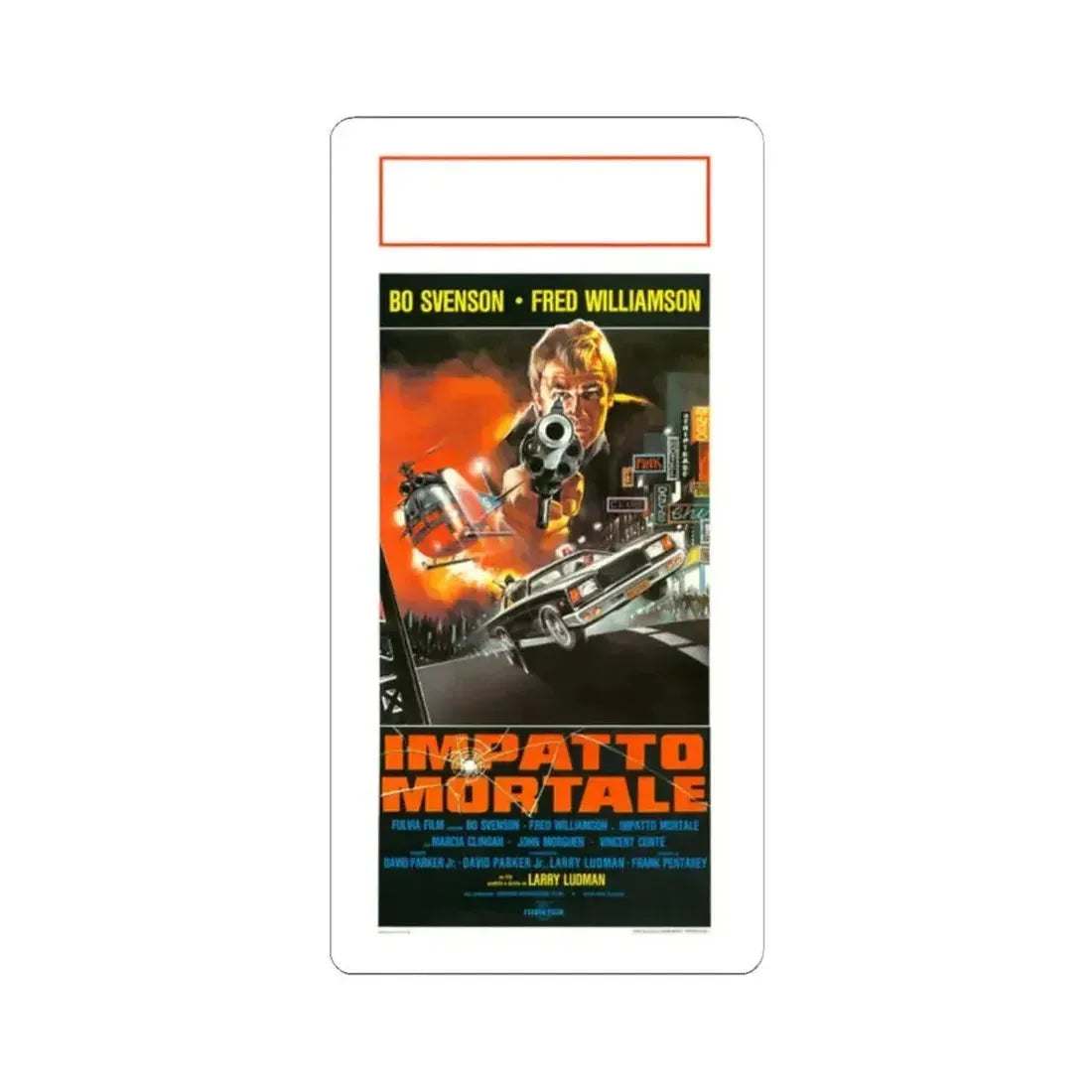 DEADLY IMPACT (ITALIAN) 1984 Movie Poster - STICKER Vinyl Kiss-Cut Decal 2 Inch White - The Sticker Space