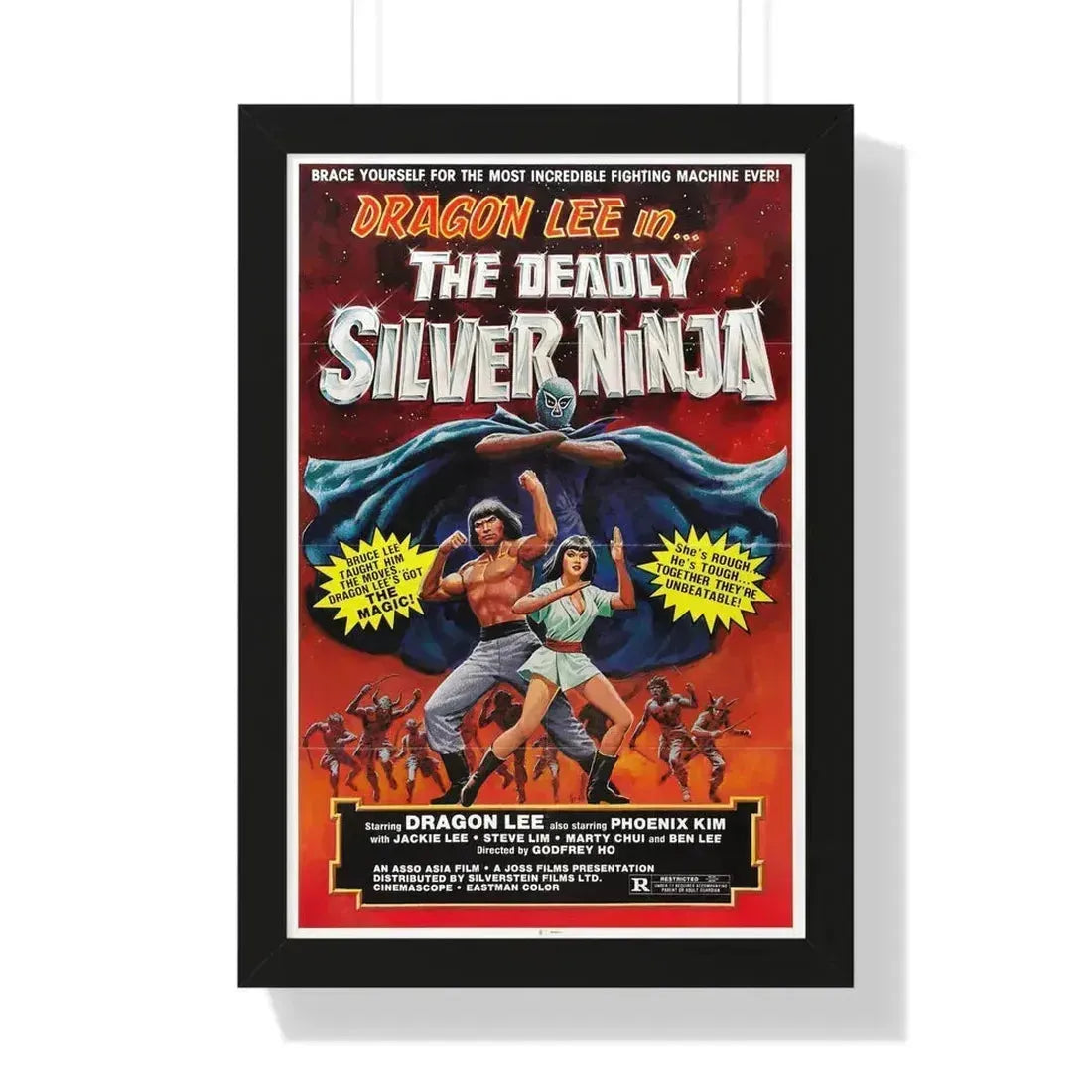 DEADLY SILVER NINJA 1978 - Framed Movie Poster 16″ x 24″ Black - The Sticker Space